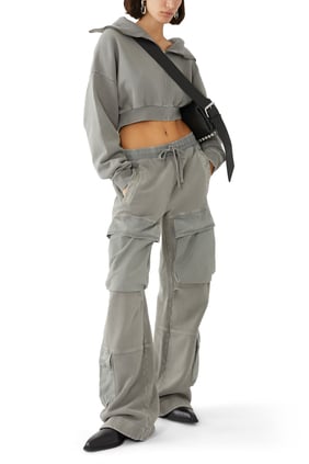 Kısa Kesim Tam Fermuarlı Sweatshirt