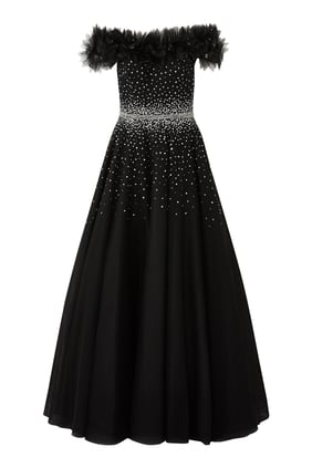 Şık Off-Shoulder Abiye Elbise - Zarif ve Modern Tasarım