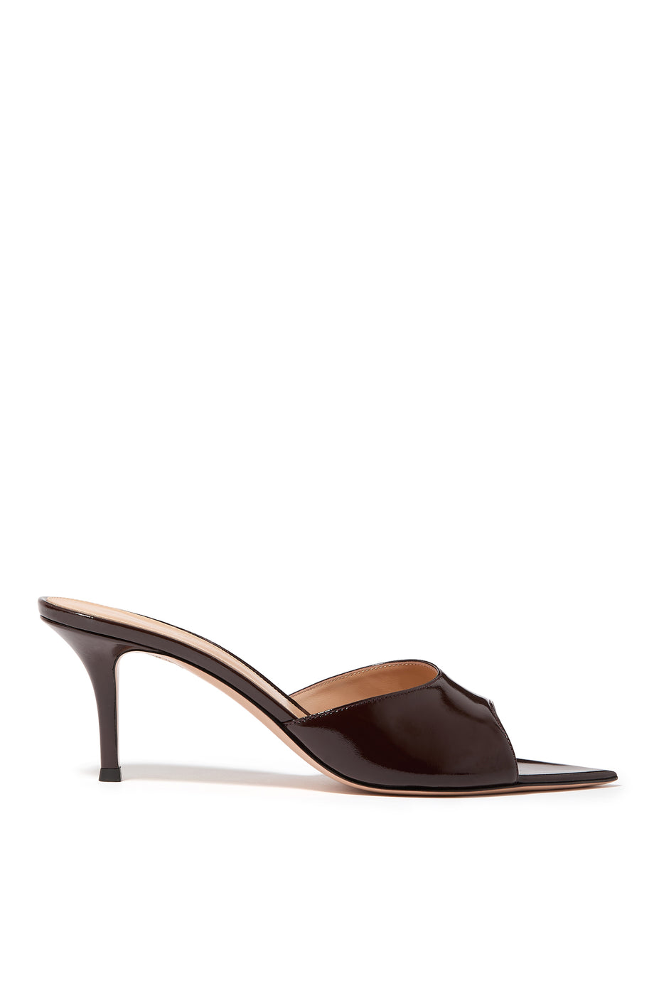 Elle 70 Patent Deri Mules - Koyu Kırmızı