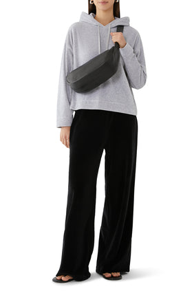 Lüks Velour Kapüşonlu Sweatshirt