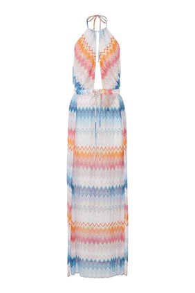 Missoni Chevron Askılı Maxi Elbise