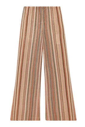 Işıltılı Geniş Paça Pantolon - Bej