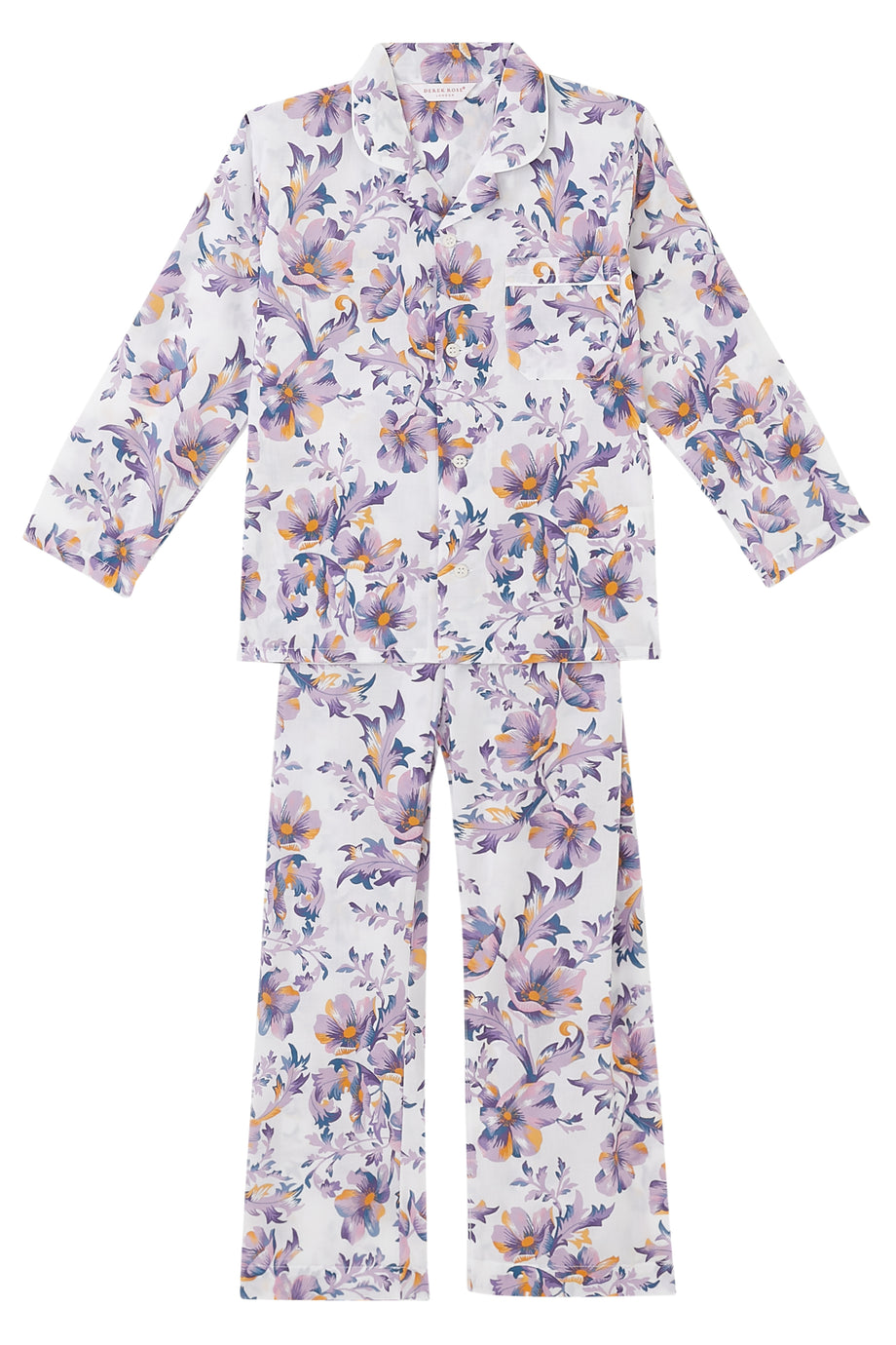 Çocuklar için Yaban Çiçeği Desenli Pijama Takımı