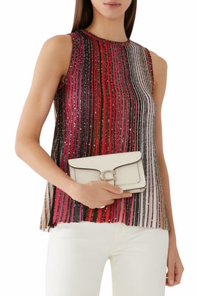 Coach Tabby Zincir Clutch - Beyaz