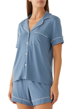 Gisele Kısa Pijama Takımı - Mavi/Gri
