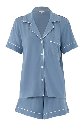 Gisele Kısa Pijama Takımı - Mavi/Gri