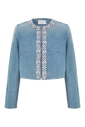Süslü Denim Ceket - Crush