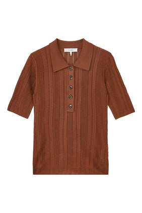 Çizgili Ribana Polo Tişört