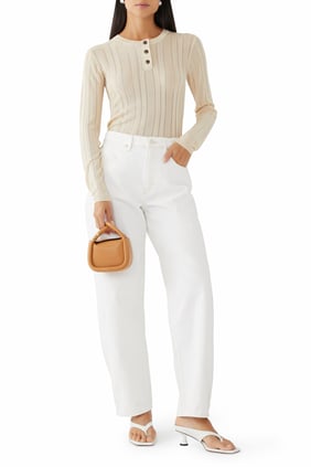 Doku Detaylı Henley Tişört - Şık ve Rahat