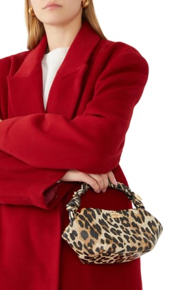 Leopar Desenli Mini Bou Çanta