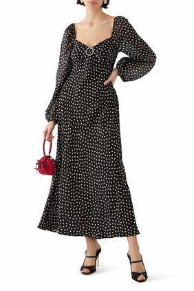 Modern Vintage İpek Midi Elbise