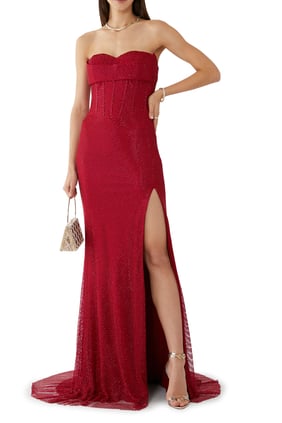 Simli Abiye Elbise - Jovani