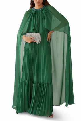 Şifon Pelerin Maxi Elbise - Modern ve Şık Tasarım