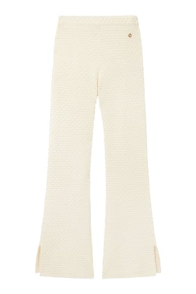 Retro Tarzı Dokulu Triko Pantolon