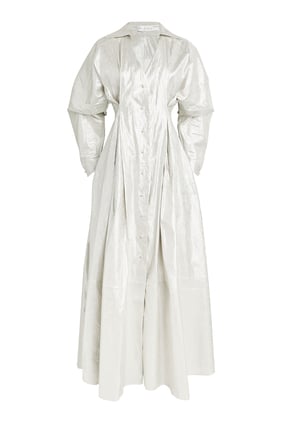 Şıklığın Simgesi Metalik Keten Karışımlı Maksi Elbise