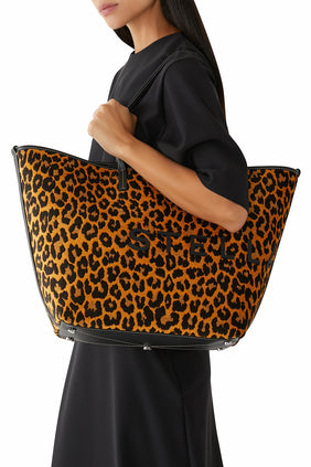 Leopar Desenli Şık Tote Çanta