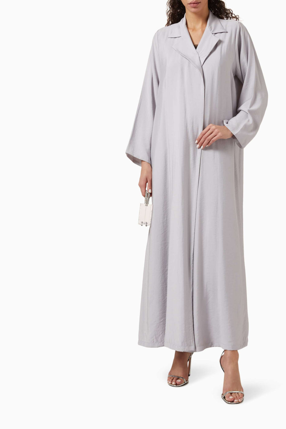 Modern Minimalist Chiffon Abaya Notched Yaka Uzun Kol A-Line Silüet ile Şıklığı Yakalayın