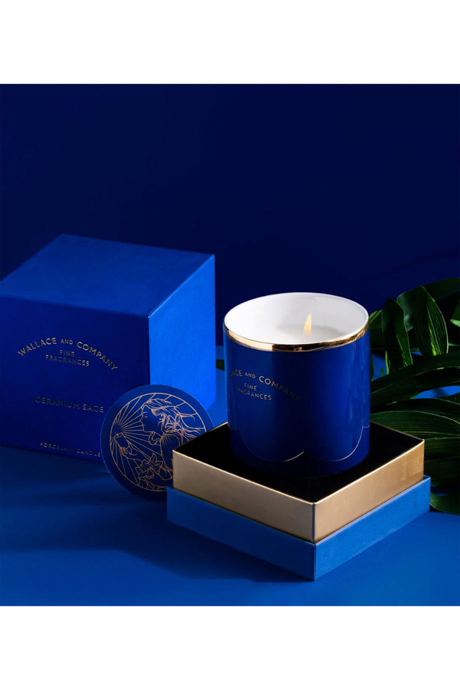 Sardunya Adaçayı Porselen Kapaklı Mum