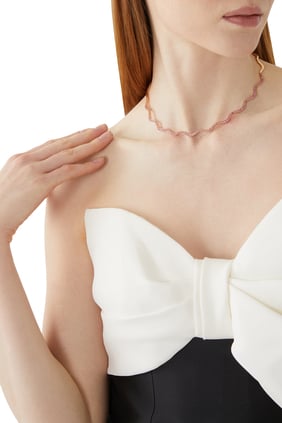 Ailes Dalga Kolye, 18 Ayar Rose Altın ve Pembe Safirler