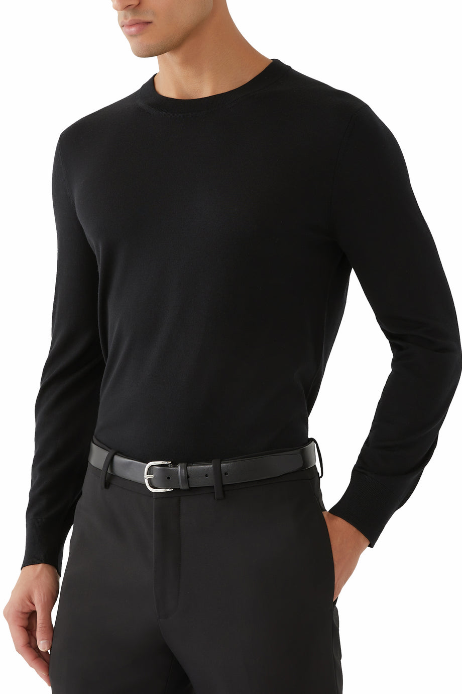 Yuvarlak Tokalı Kemer - Siyah