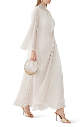 Zorya Yüksek Yaka Kristal Kaftan