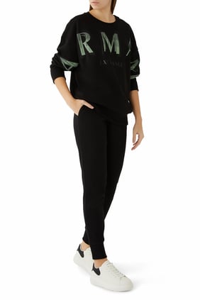 Armani Exchange Logo Kadın Sweatshirt - Siyah