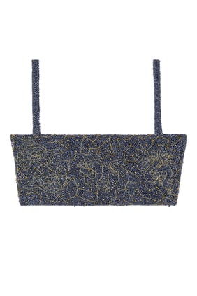 Zodyak Boncuklu Kısa Bluz