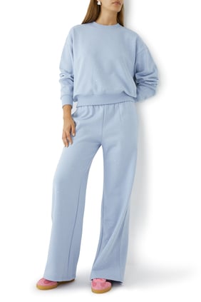 Kristal Yaka Sweatshirt - Açık Mavi