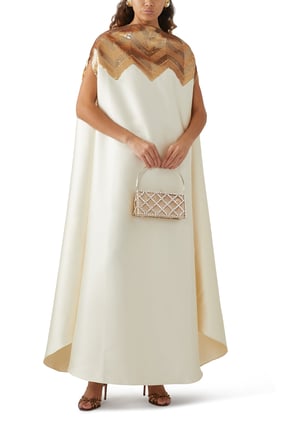 Işıltılı Chevron Payetli Kaftan