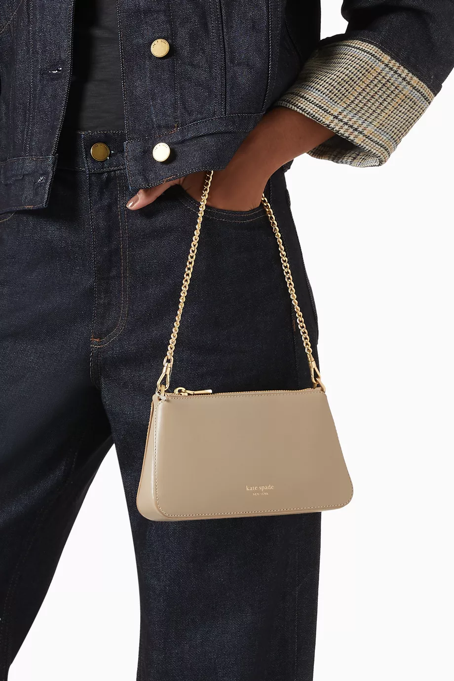 Grace Pochette Deri Çanta, Kabartmalı Logo, Zincir Askılı & Şık Tasarım