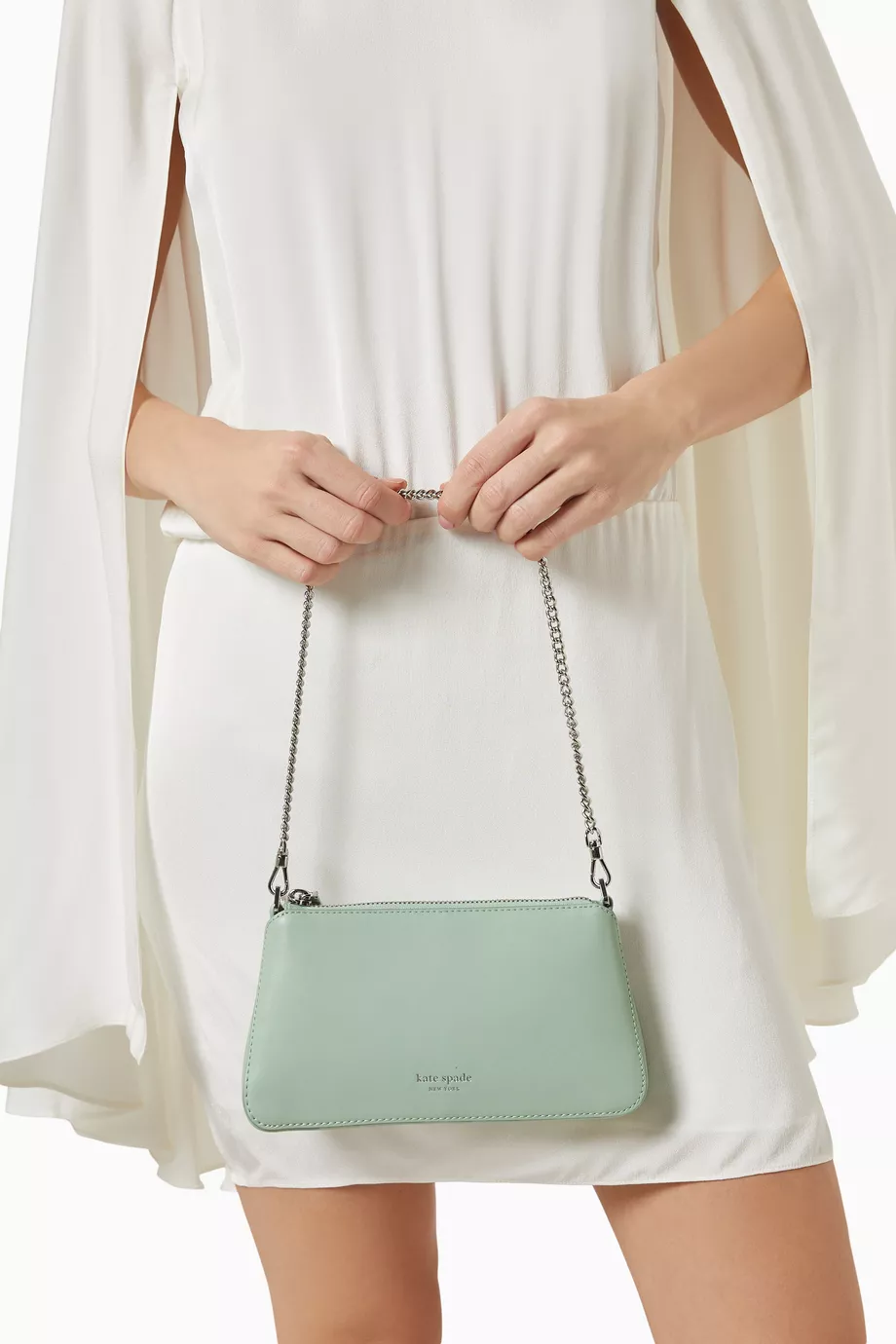 Grace Pochette Deri Çanta, Kabartmalı Logo, Zincir Askılı, Şık Tasarım