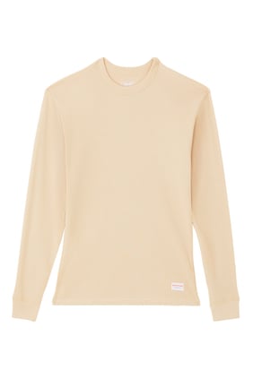Krem Renk Waffle Yaka Sweatshirt - Alexander Wang