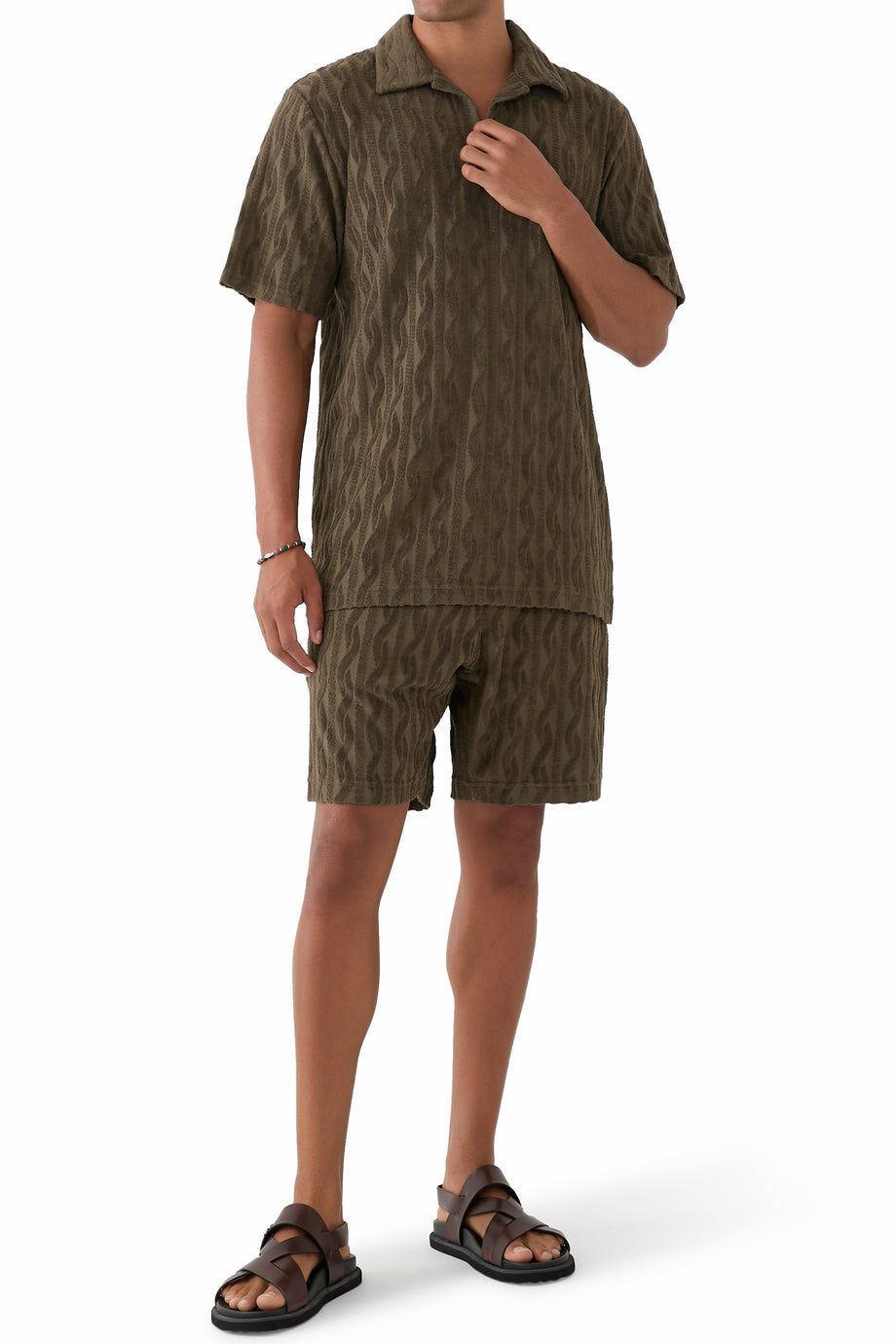 Jacquard Terry Pamuklu Polo Gömlek