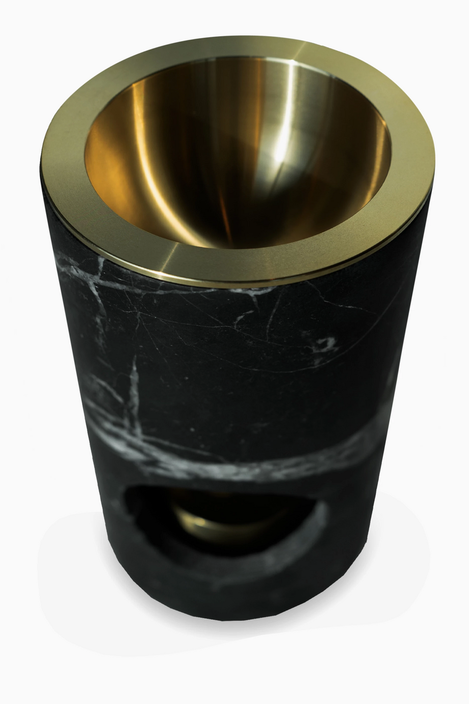 Nero Yağ Brülörü, Siyah Mermer & Pirinç, El İşçiliği & Zarif Tasarım