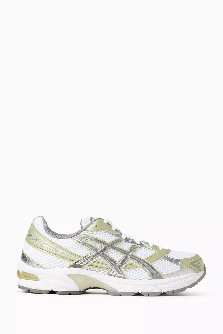 Gel-1130 Beyaz Yeşil File Sneaker 2000'ler Tarzı Rahat Yürüyüş ve Günlük Ayakkabı