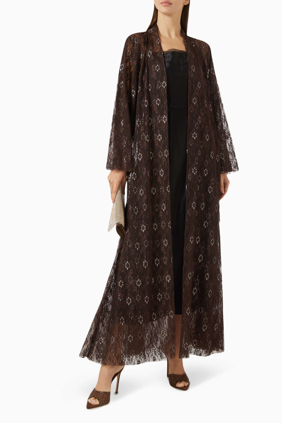 Modern Dantel Dikişli İki Katlı Abaya Zarif Tasarımla Şıklığı Yakalayın