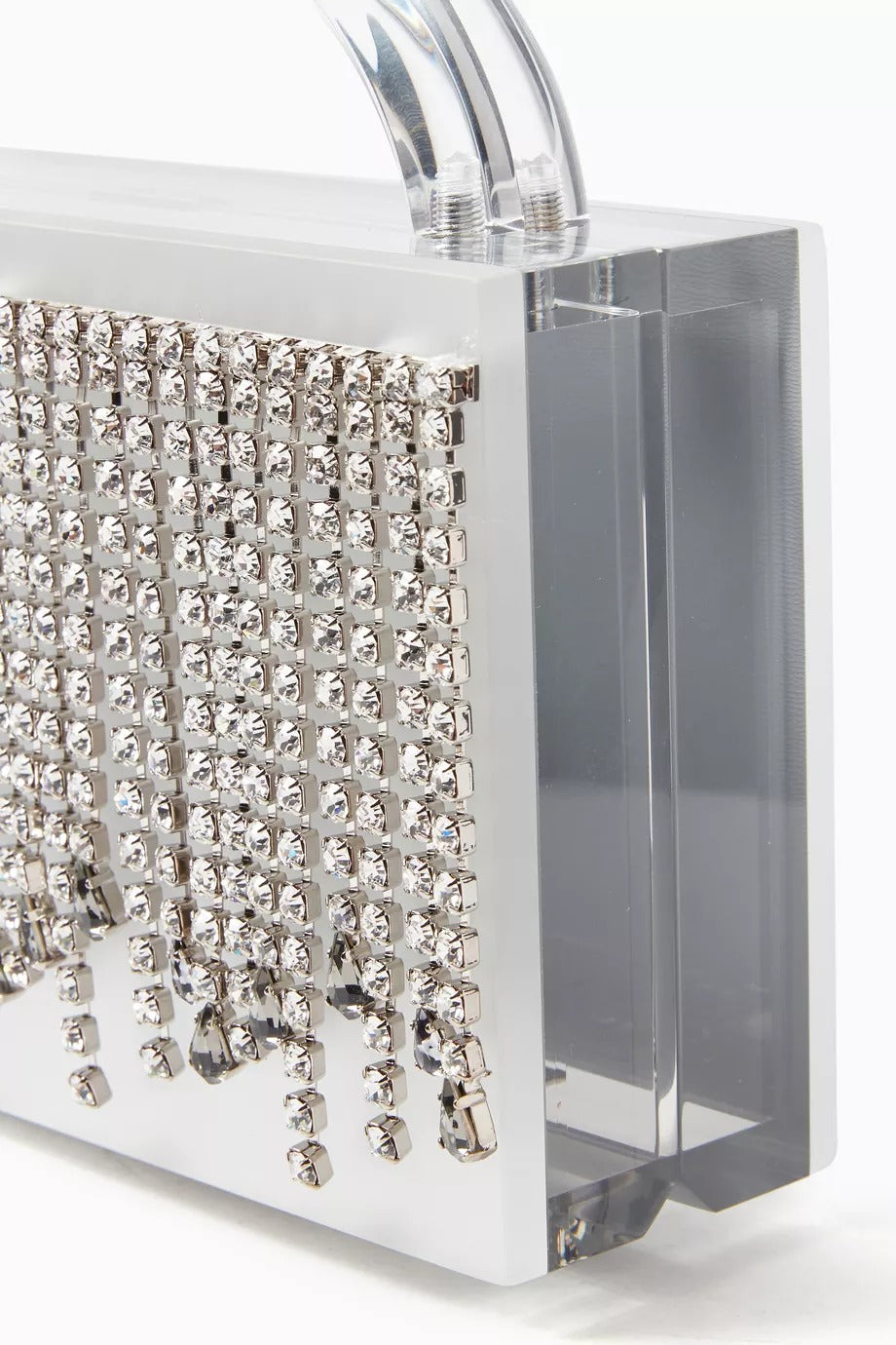 Minelli Clutch Metalik Akrilik & Kristal Püsküllü Işıltılı Gece Çantası