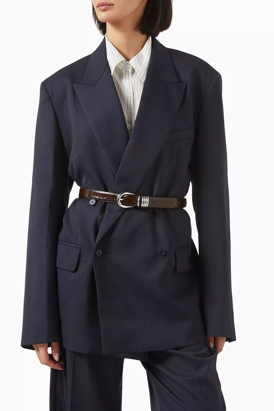 Hollyhock Timsah Desenli Dana Derisi Kemer Koyu Kahve, Beş Halkalı, İtalyan Zarafeti