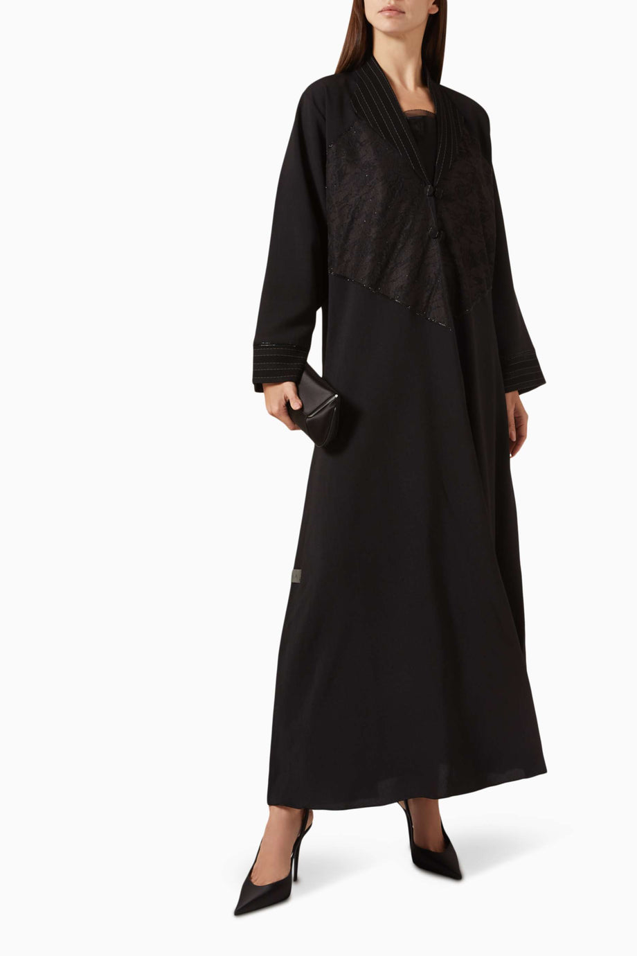 Şık Nakışlı Abiye Kap, Modern Tesettür Şıklığı İçin İkonik Tasarım