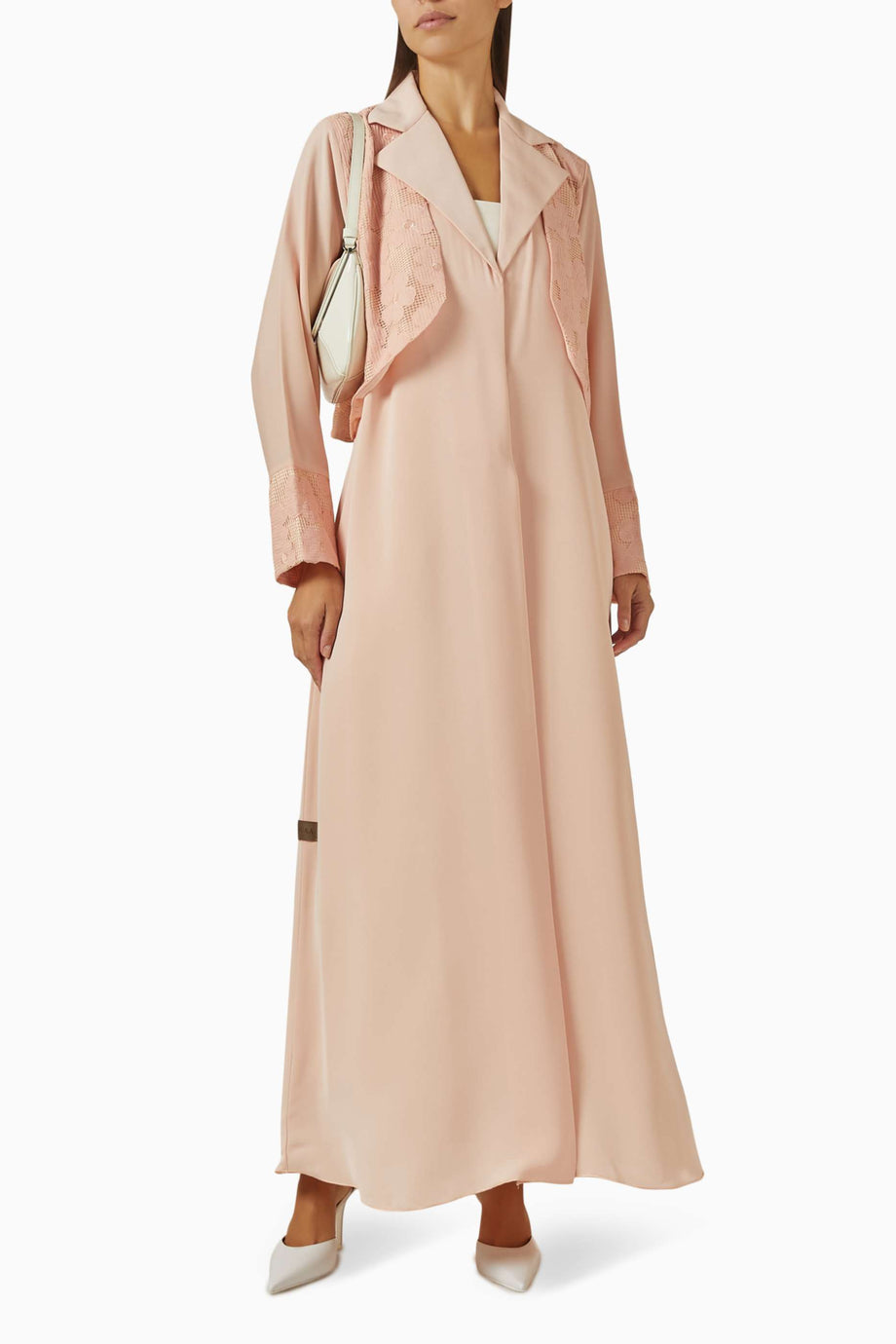 Şifon Dantel Kaplama Abaya Zarif Modest Giyim için Günlük ve Akşam Kullanımı