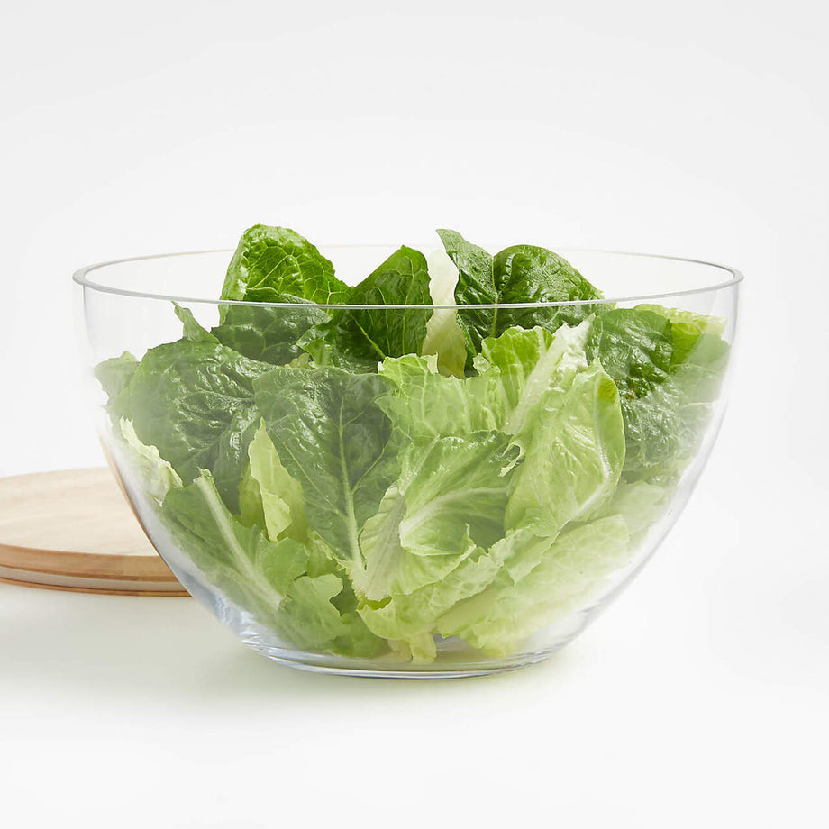 Tomos Ahşap Kapaklı Cam Kase 4.5L