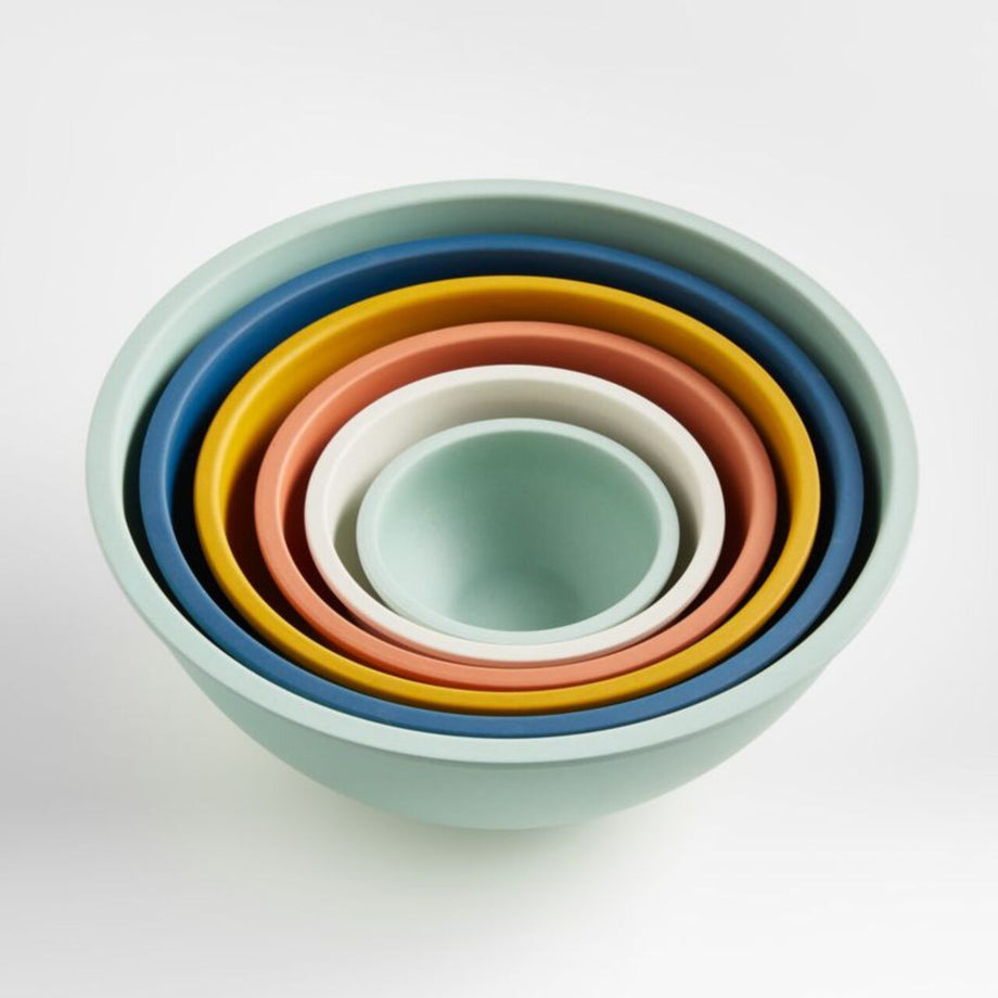 Aubin Bambuk Lifinden Renkli Kase Seti, 6'lı