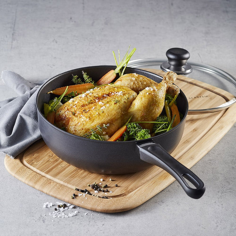 24cm Klasik Sote Tavası, İndüksiyon Uyumlu, Kapaklı, Hızlı Isınma ve Eşit Isı Dağılımı