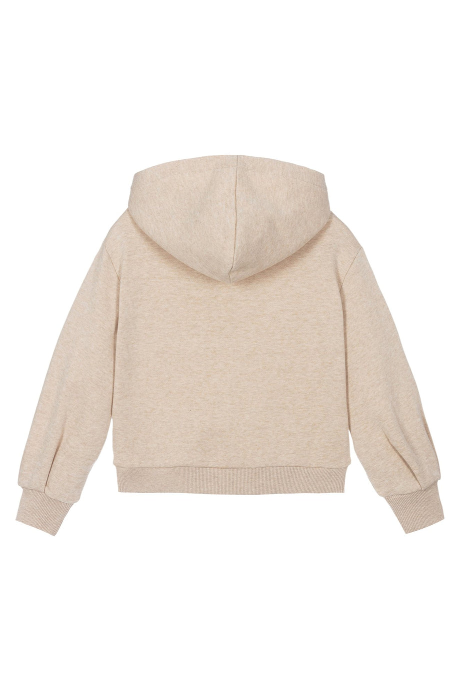 Çocuklar için Çiçek Desenli Kapüşonlu Sweatshirt - Bej Melanj
