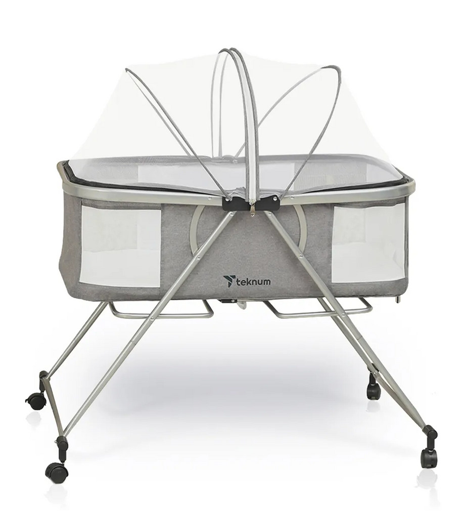 3’ü 1 Arada Bebek Beşiği, Sallanır, Tekerlekli, Koyu Gri, Pratik ve Çok Fonksiyonlu