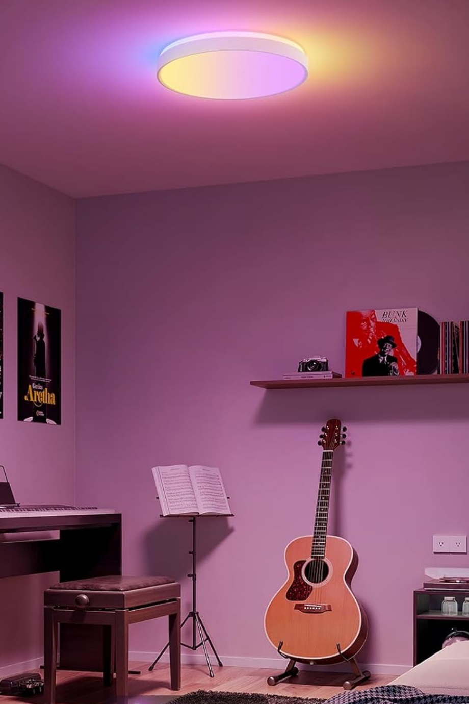 RGBIC Tavan Lambası, 48,5 W, Akıllı LED & Arka Aydınlatmalı