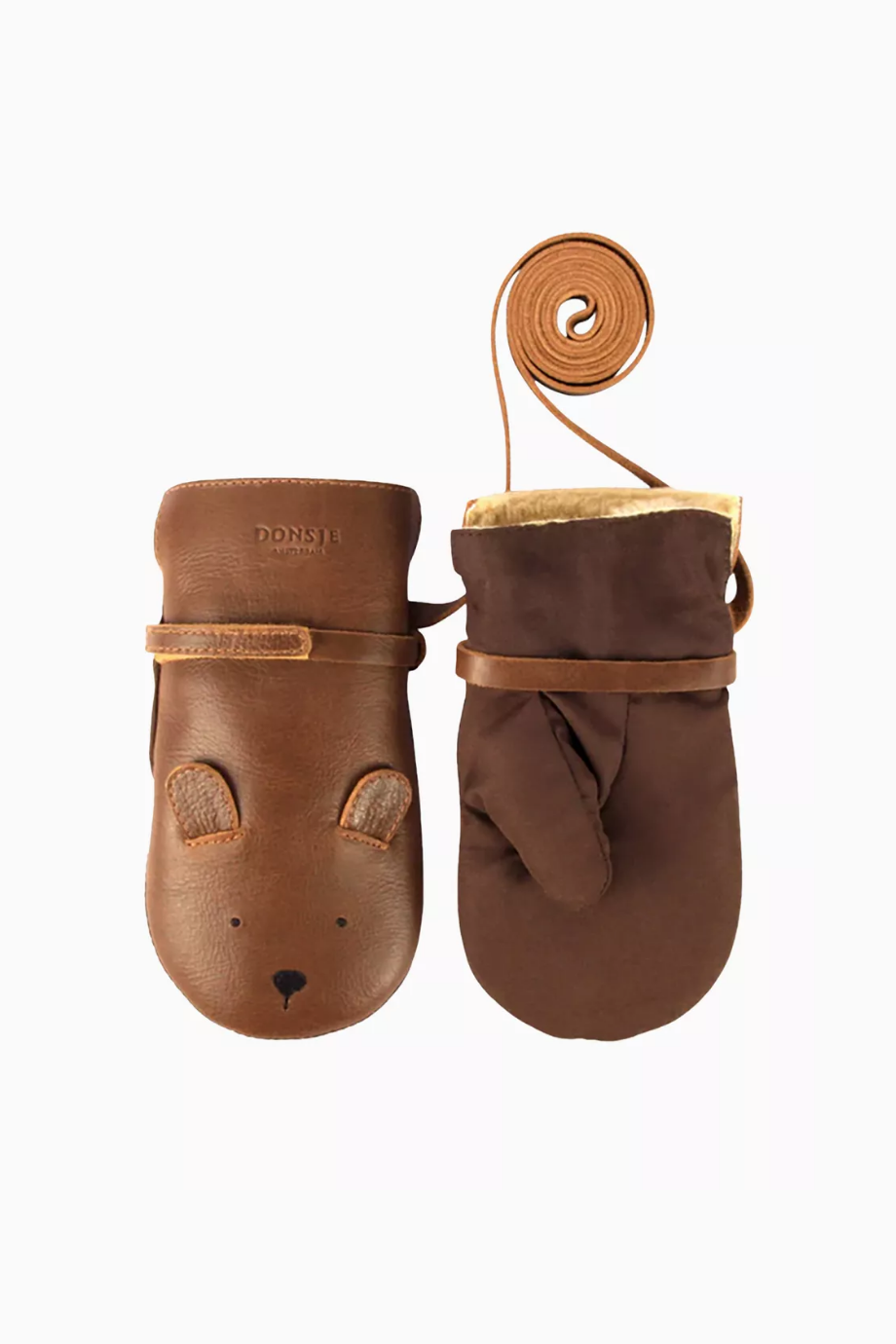 Kapi Classic Ayı Deri Çocuk Eldiveni, Suni Kürk Astarlı