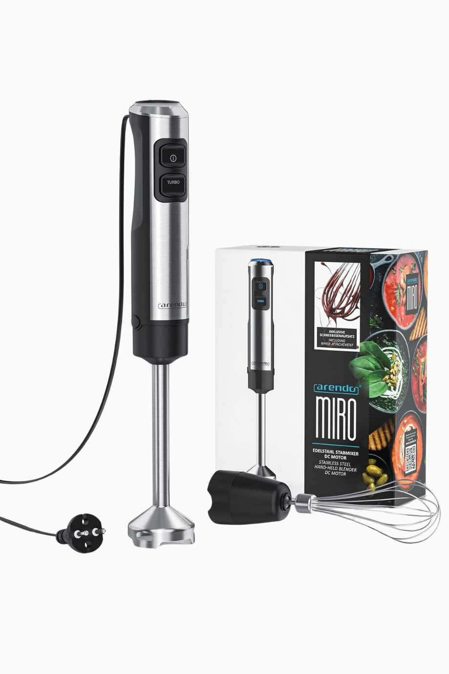 1200 W El Mikseri, Paslanmaz Çelik, Kademesiz Hız, Turbo Tuşu, Çırpma Teli