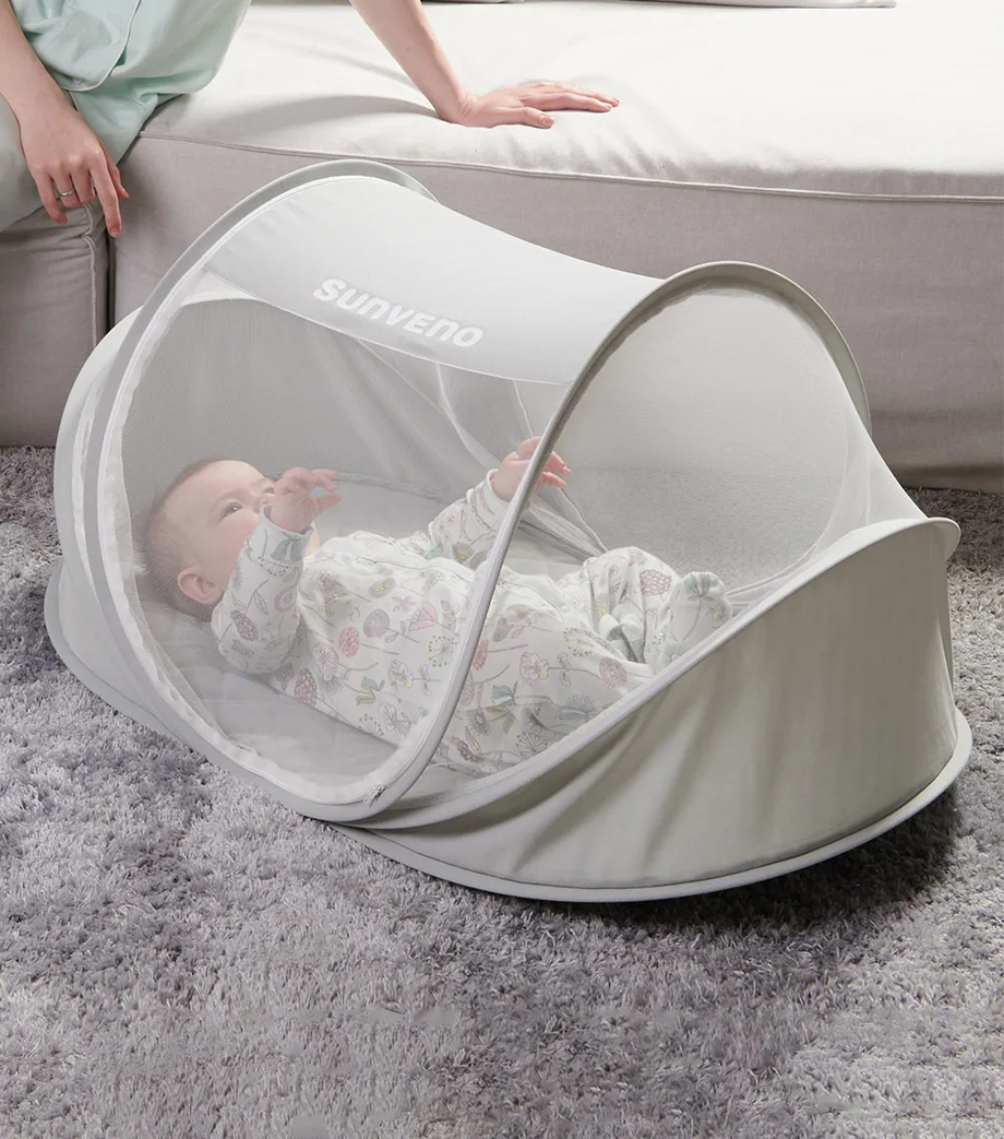 Taşınabilir Bebek Yatağı Sivrisinek Telli, Üç Katmanlı Koruma, Kolay Kurulum