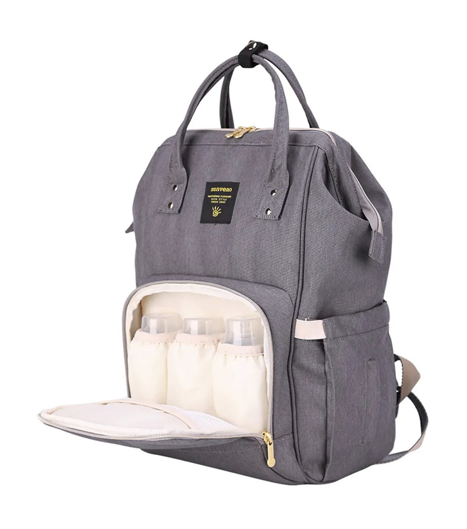 Grey USB Diaper Bag & Diaper Caddy, Fonksiyonel ve Konforlu